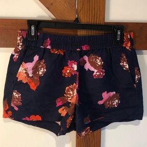 J. Crew Navy floral linen shorts